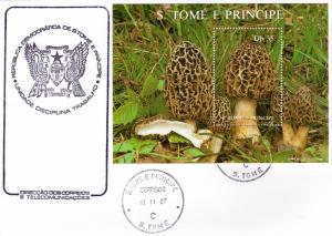 Sao Tome and Principe 1987 Sc#810 MUSHROOMS S/S (1) F.D.C.