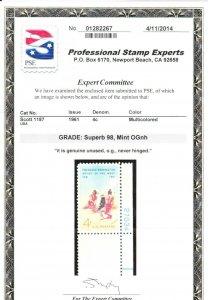 MOstamps - US #1187 Mint OG NH Graded 98 with PSE Cert - Lot # MO-3547 SMQ $90 