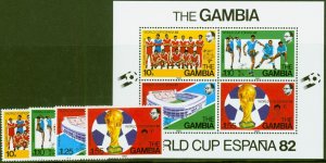 Gambia 1982 World Cup set of 5 SG471-MS475 V.F MNH