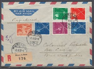 Switzerland - Feb 7, 1952 Bern Registered Airmail Cover to St. Lucia BWI