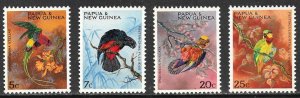 PAPUA NEW GUINEA 1967 Parrots BIRDS Set Sc 249-252 MNH