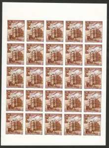 YUGOSLAVIA-MNH IMPERFORATED SHEET OF 25 STAMPS-160 YERAS PTT IN SERBIA-2000.