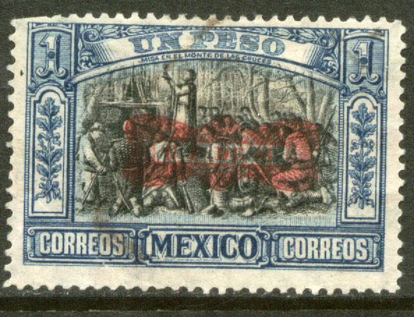 MEXICO 526, $1Peso CORBATA REVOLUTIONARY OVERPRINT. UNUSED, H OG. F-VF.