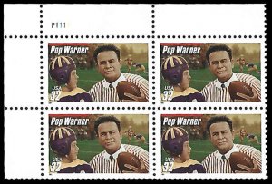 PCBstamps   US #3149 PB $1.28(4x32c)Glenn Pop Warner, MNH, (PB-1)