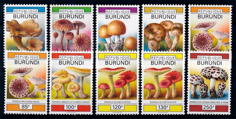 [68879] Burundi 1992 Mushrooms Pilze Champignons  MNH