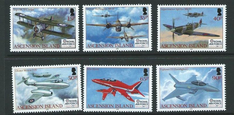 ASCENSION SG1010/5 2008 90th ANNIV OF ROYAL AIR FORCE MNH 