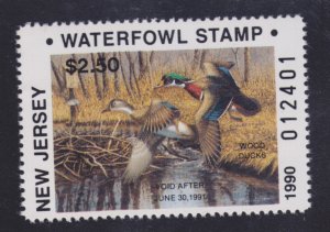 State Hunting/Fishing Revenues - NJ - 1990 Duck Stamp ($2.50) - NJ-13 - MNH