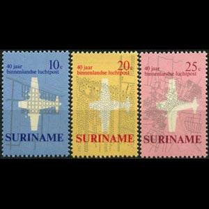 SURINAM 1970 - Scott# 375-7 Airmail Service Set of 3 NH