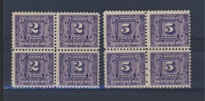 8x Canada P.D. MNG Stamps #J7 -2c MNG VF, & #J9 -5c MNG Fine GV = $80.00