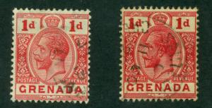Grenada 1916 #80 & 80a U SCV(2018)=$2.25