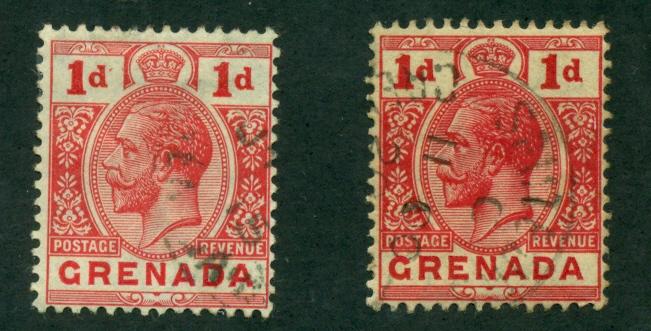 Grenada 1916 #80 & 80a U SCV(2018)=$2.25