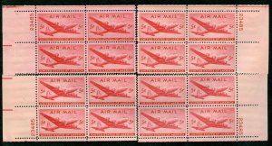 US Scott C32 Matched set of plate blocks 23485 Mint NH