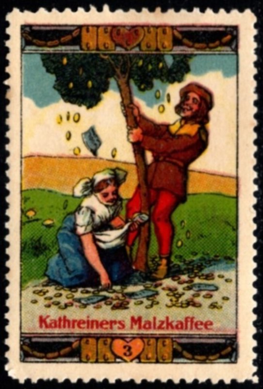 Vintage Circa 1905–1915 Germany Poster Stamp Kathreiner’s Malt Coffee