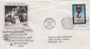 United Nations, First Day Cover, Banking