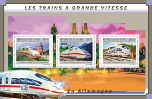 GUINEA - 2011 - German H S Trains - Perf 3v Sheet - Mint Never Hinged