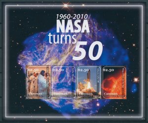 Canouan Stamps 2010 MNH NASA 50 Years Apollo 11 Space Sun 4v M/S I