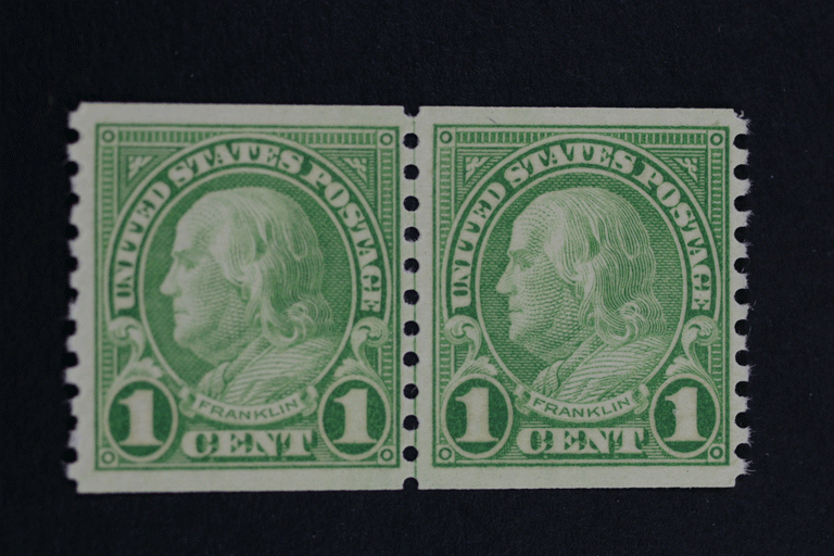 United States #597 Coil Line Pair MNH