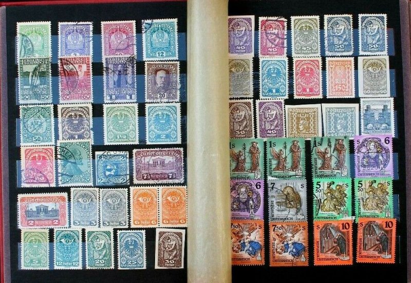 Austria Old Stamp Collection Lot of 295 MNH, MH & Used in Vintage Album