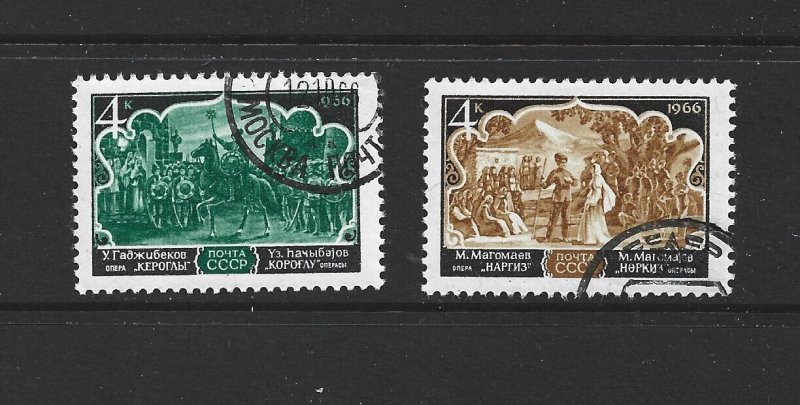 RUSSIA - 1966 AZERBAIJAN OPERA - SCOTT 3253 TO 3254 - USED