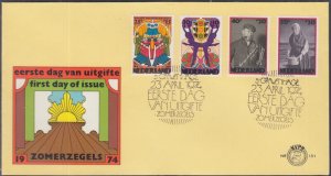 NETHERLANDS Sc B501-4 FDC PERFORMING ARTS SET with TWO JEWISH ACTORS