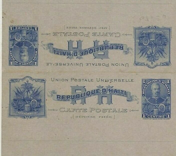 HAITI Unused Postal Stationery Intact Reply Card {samwells-covers} CG261