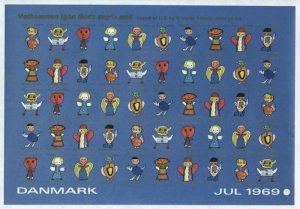 Denmark. 1969 Christmas Seals Sheet MNH Imperforated. Angels. Childrens Drawings