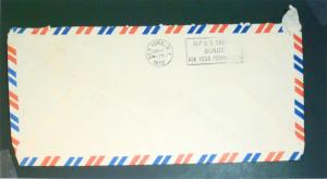 China ROC 1970 Airmail Cover to USA (Top Stamp Creased) - Z2587