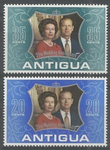 1972 Antigua 284-285 Silver Wedding Anniversary of Queen Elizabeth II