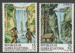 EQUATORIAL GUINEA 132-133, WATERFALLS. SHORT SET, MINT, NH. VF. (794)