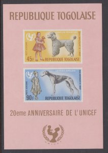 Togo C64a Dogs Souvenir Sheet MNH VF