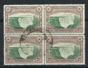 Southern Rhodesia SG 35a perf 14   block of 4  FU