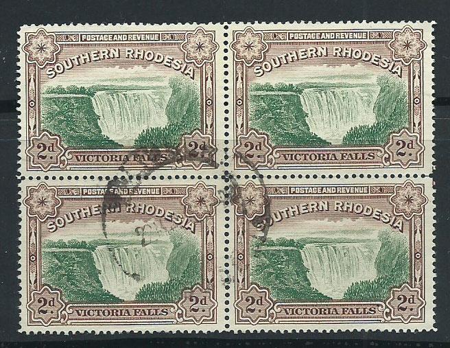 Southern Rhodesia SG 35a perf 14   block of 4  FU