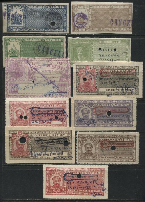 India 11 various Indian States Court Fee revenues used very scarce