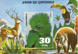 Guatemala 1979 Sc#C680 Birds-Parrots-Quetzal Souvenir Sheet (1) MNH