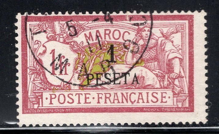 French Morocco 1903 1p on 1Fr FVF Used #21 CV$80