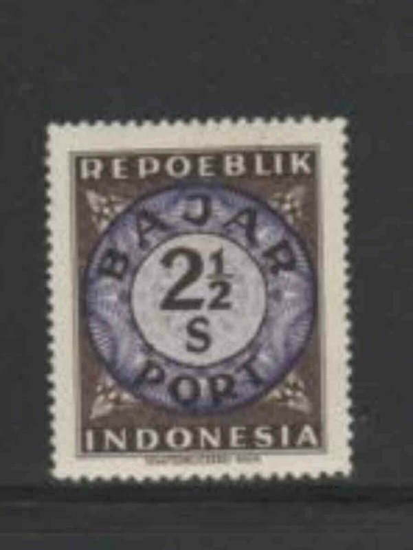 INDONESIA #J2 1948 2 1/2s POSTAGE DUE MINT VF NH O.G