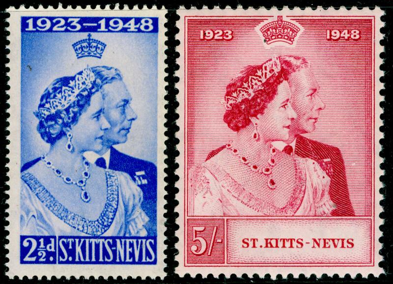 ST KITTS-NEVIS SG80-81, COMPLETE SET, NH MINT. RSW.