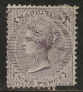 Mauritius Scott 29 Victoria 1860 Faulty stamp CV$50 clipped