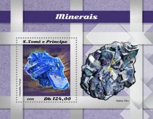 St Thomas - 2018 Minerals on Stamps - Souvenir Sheet - ST18503b