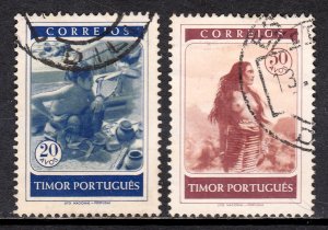 Timor - Scott #256-257 - Used - Each stamp has a heavy crease - SCV $2.60