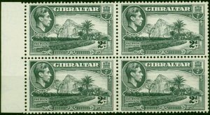 Gibraltar 1943 2d Grey SG124b P.13 Wmk Sideways V.F MNH Block of 4 (2)