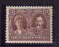 Newfoundland-Sc#147- id7-unused NH 3c KGV & Queen Mary-1928-