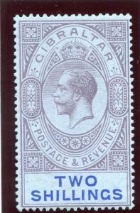 Gibraltar 1912 KGV 2s dull purple & blue/blue MLH. SG 82. Sc 72.