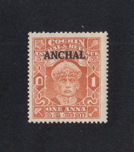 India (Cochin) Scott #54 MH Note