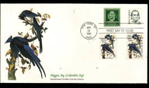 Audubon's Birds of the World #80b-USA-Magpie Jay-FDC-highly coloured cachet-