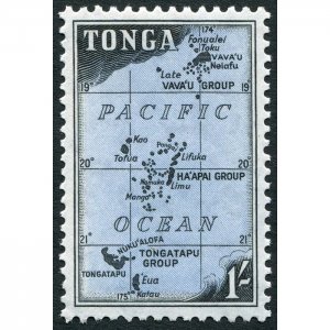 Tonga 1953 1s blue & black SG110 unused