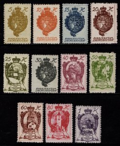 Liechtenstein 1920 Crest Definitives, Perf., Part Set to 1k [Unused]