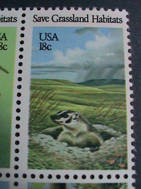 ​UNITED STATES -1981 SC#1924a PRESERVATION OF WILDLIFE HIBITATS -MNH BLOCK-VF