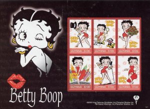 GUYANA - 2006 - Betty Boop - Perf 6v Sheet - Mint Never Hinged