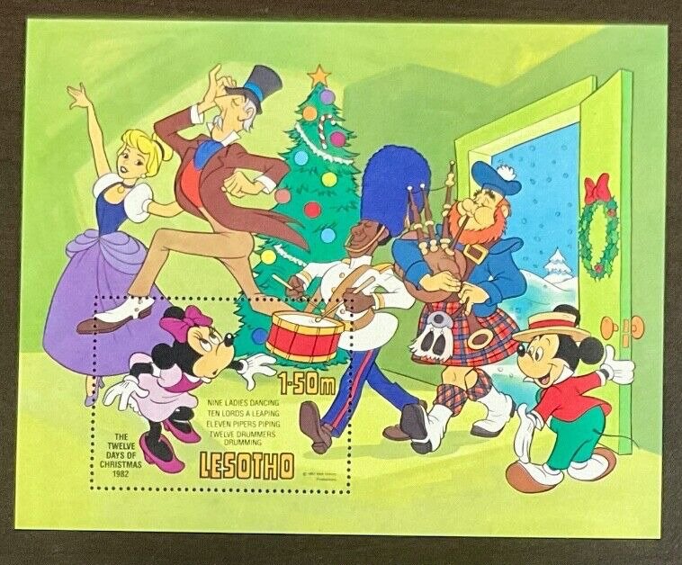 Lesotho Disney Twelve Days of Christmas 1982 Souvenir Sheet